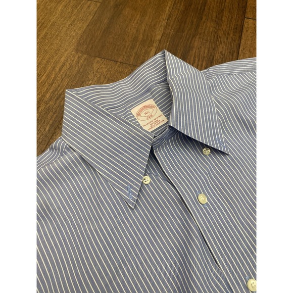 Brooks Brothers Other - Brooks Brothers Madison Dress Shirt Blue Striped Short Sleeve Mens 16 1/2